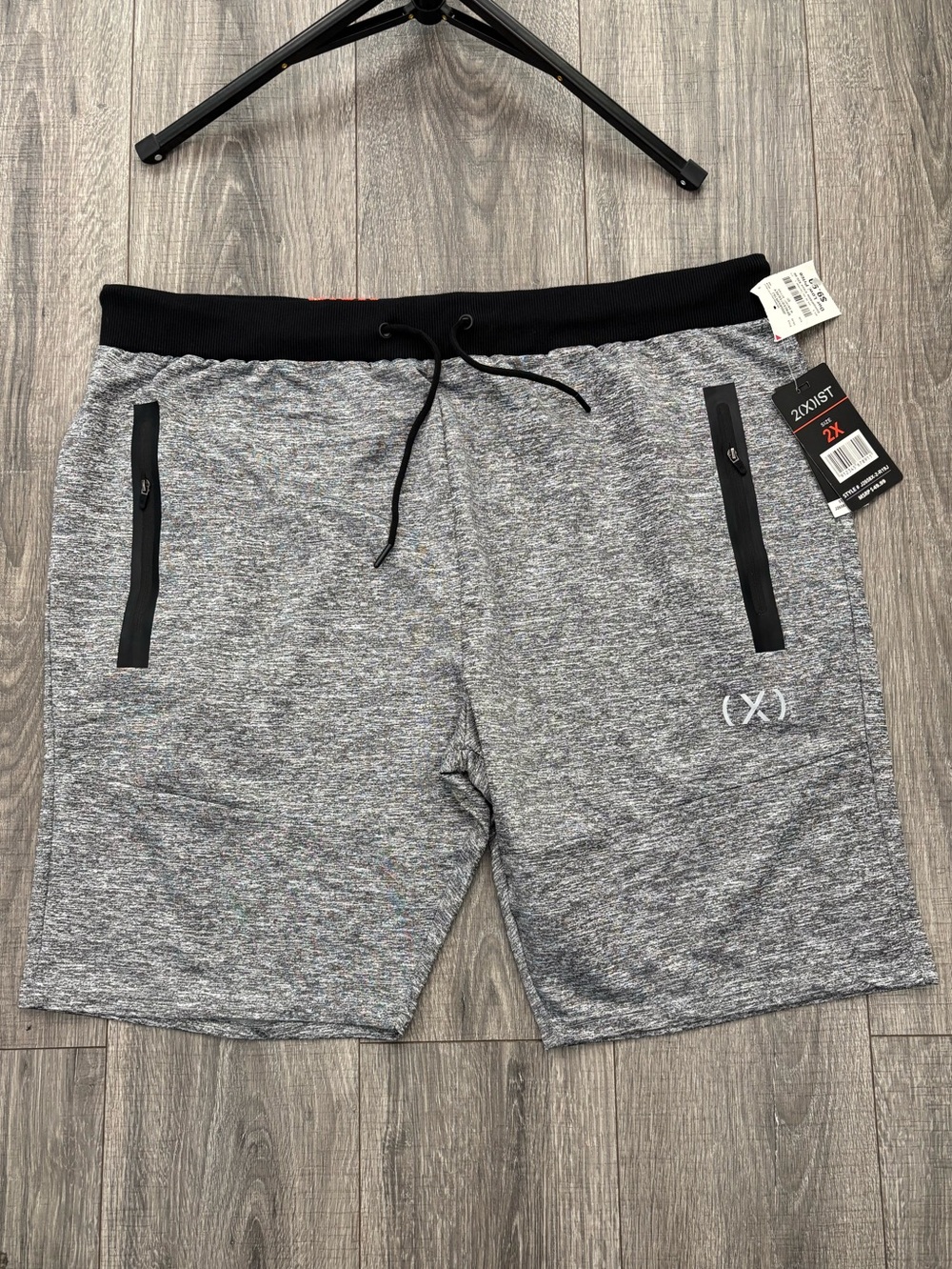 2(X)IST Active Shorts Men’s 2X Gray Space Dye Athletic Drawstring Shorts NWT